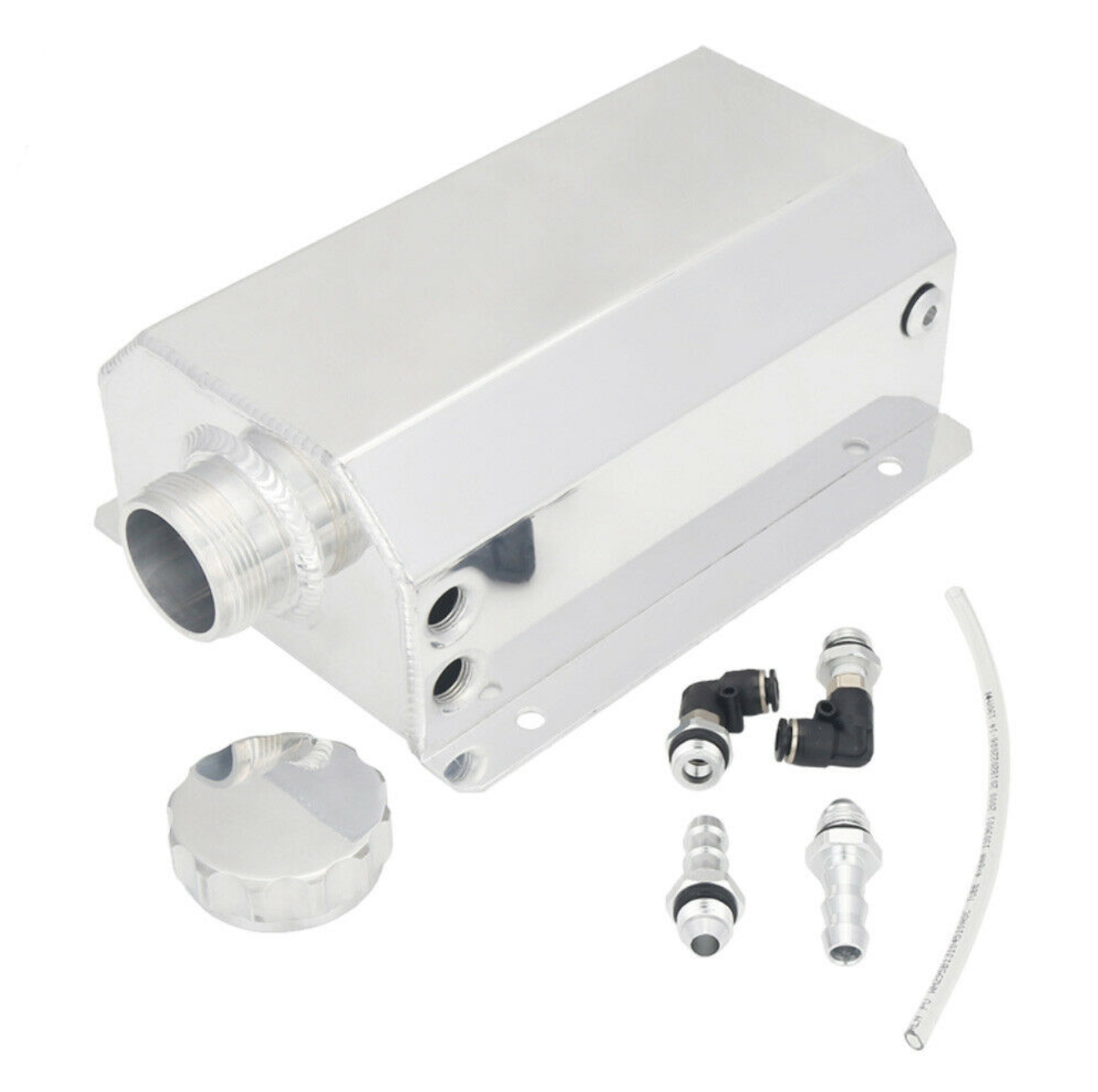 Universal 2L Silver Aluminum Car Engine Oil Catch Can