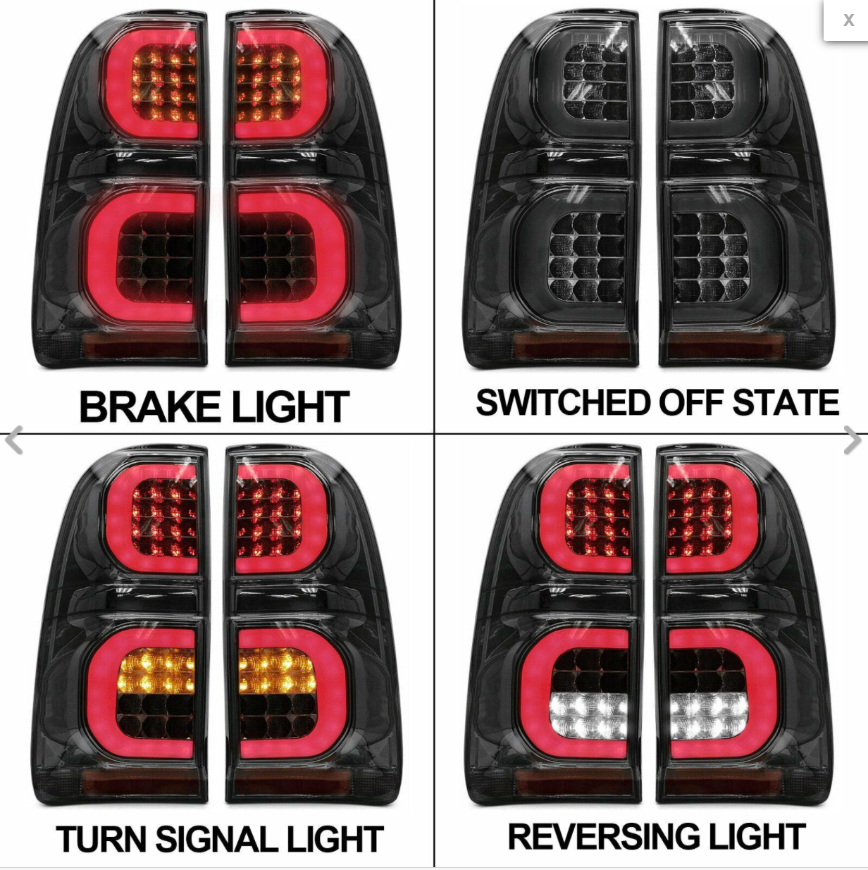 Replacement Toyota Hilux Tail Lights 2005-2014