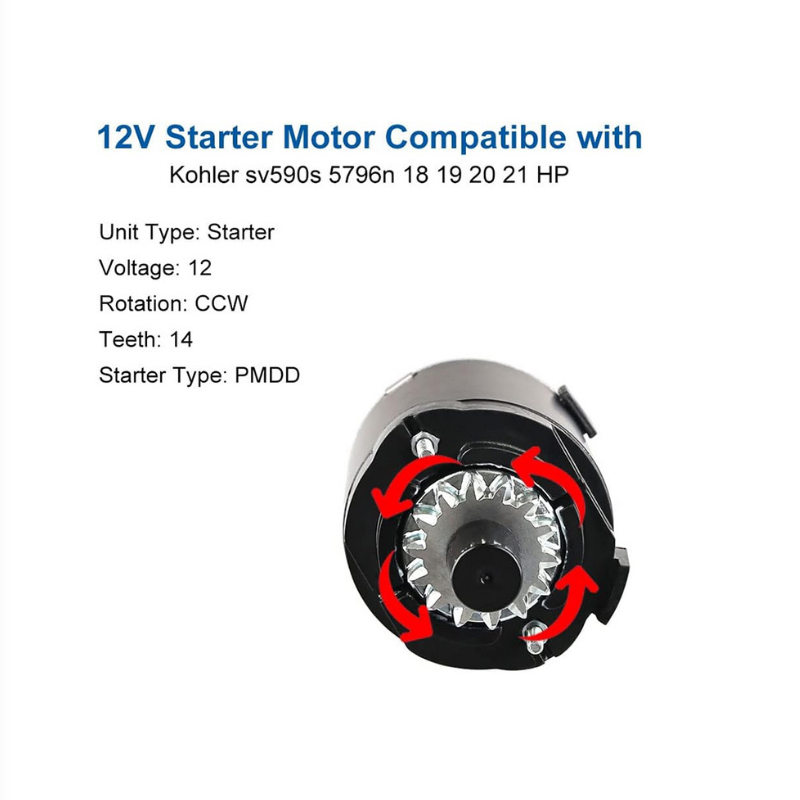 14 Teeth Starter Motor 2009801 for Kohler single cylinder Courage models SV470