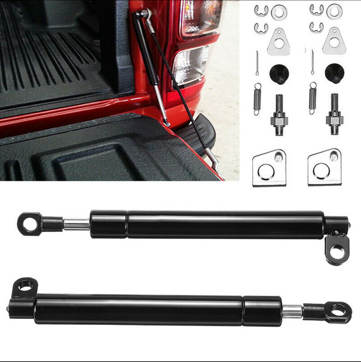 Pair Tailgate Slow Down & Easy Lift Gas Strut Kits for Ford Ranger