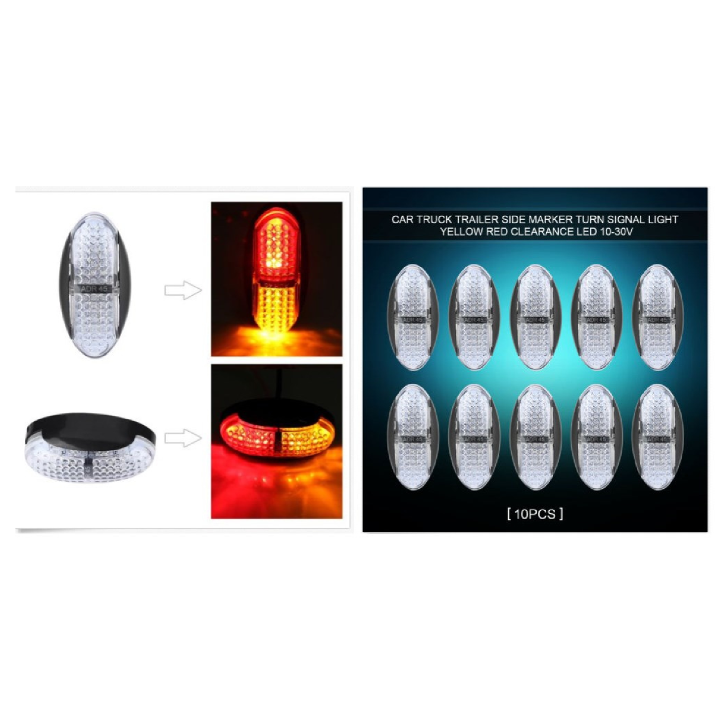 10 PCS Trailer Lights - Truck Lights - Side Marker Lights