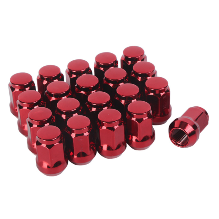 20 x M12x1.5 Wheel Nuts 35mm Fits Toyota Honda Mazda Mitsubishi – Red Steel Set