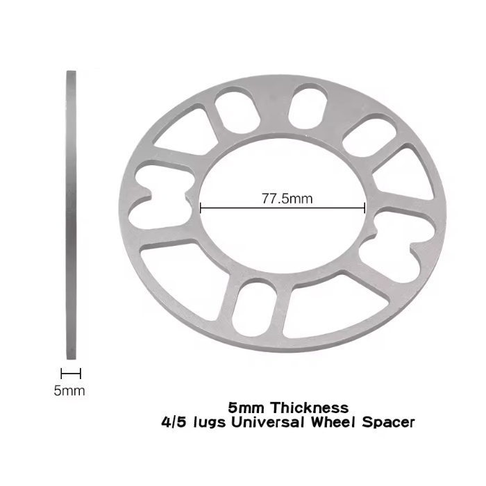 4x Universal 5mm Alloy Aluminum Wheel Spacers