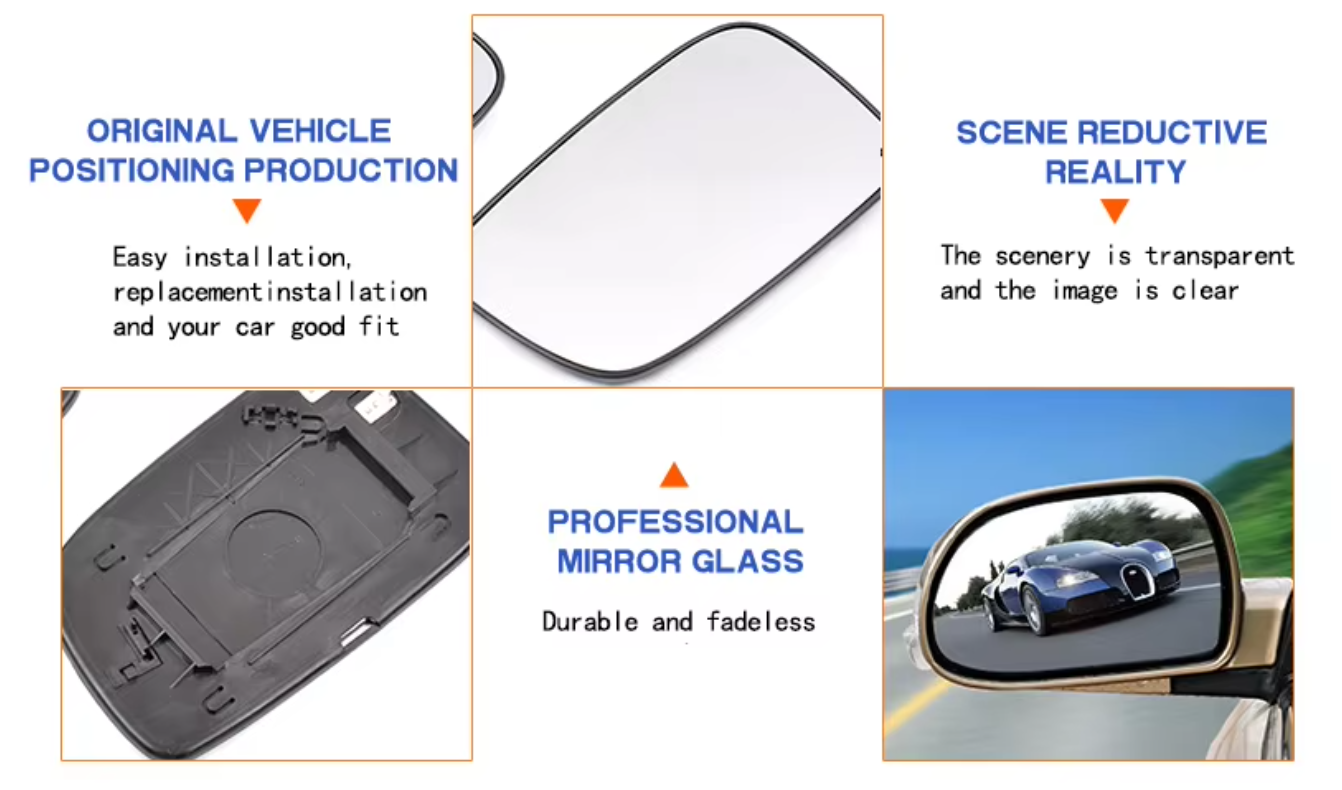 Passenger Side Wing Mirror Glass – Fits Toyota Corolla 2004–2007, Prius 2004–2009