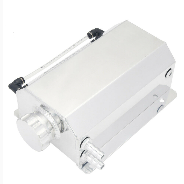 Universal 2L Silver Aluminum Car Engine Oil Catch Can