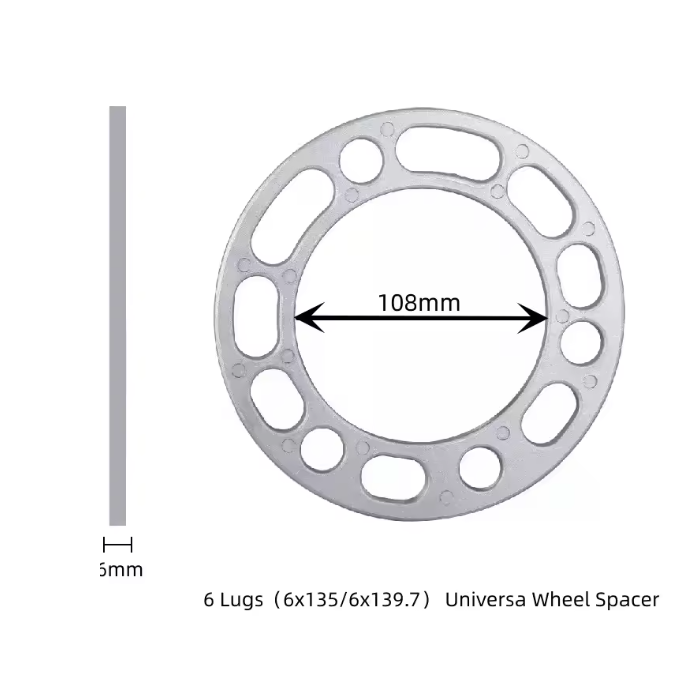 2x Universal 6mm Alloy Aluminum Wheel Spacers