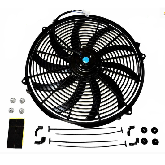 16" Radiator Cooling Fan – 12V Electric Reversible Pull/Push Fan for Car, Ute, SUV