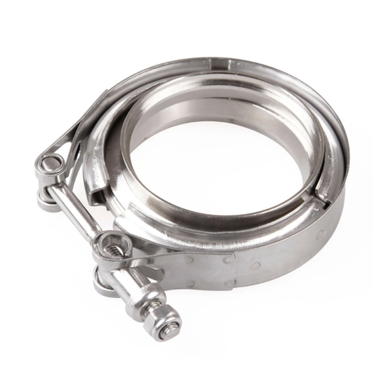 V-Band Clamp & Flanges Kit – 2" / 2.5" / 3" – 304 Stainless Steel Turbo Exhaust Clamp